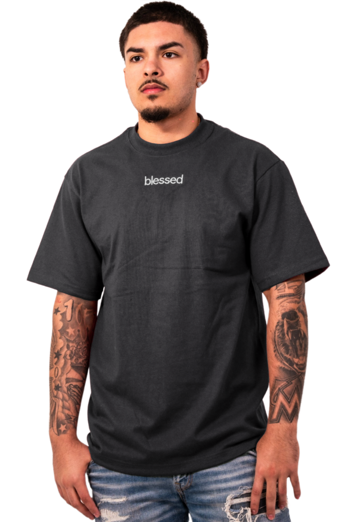 “Gravel charcoal” grey super heavy oversized T shirt - Image 1