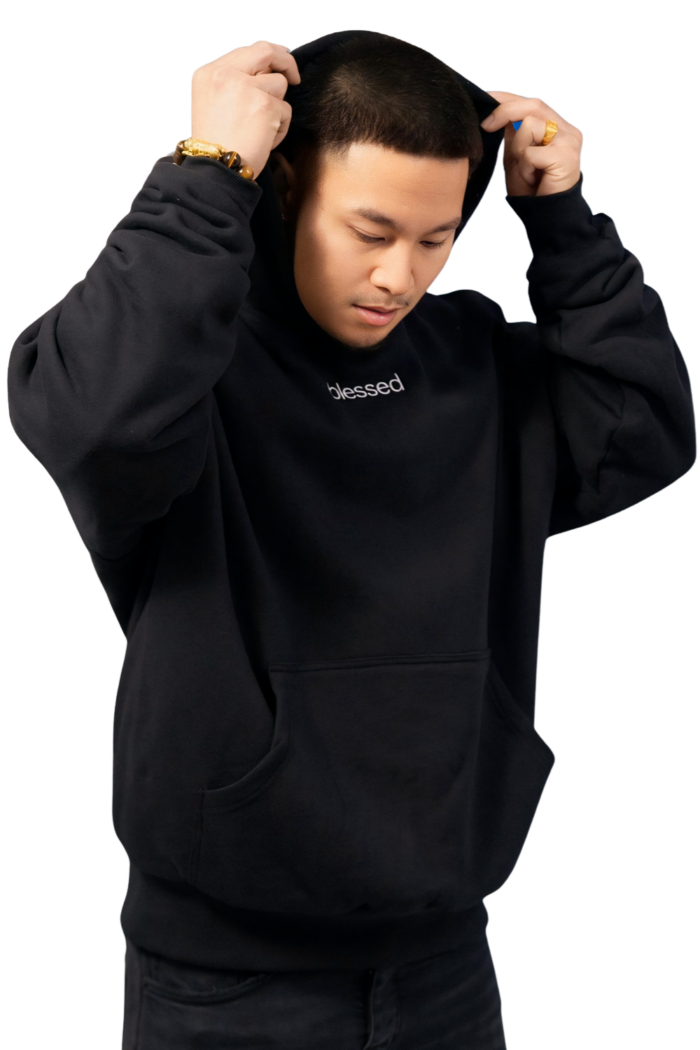 “Shadow” Black Heavyweight Hoodie - Image 1