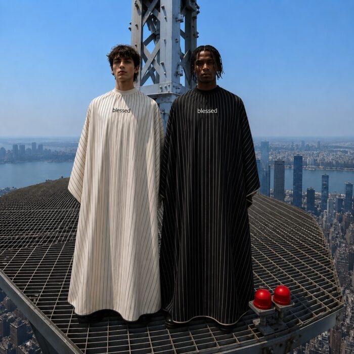 Pinstriped 97’ Vintage black cape (Pre order) - Image 3